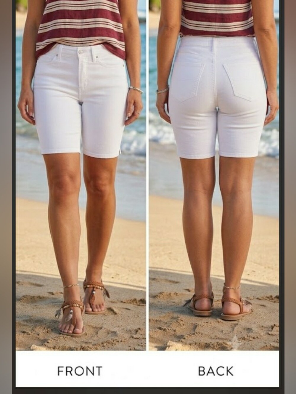 NYDJ Shorts Slimming Sculpting White Denim Stretch Lift Tuck Size 16 New